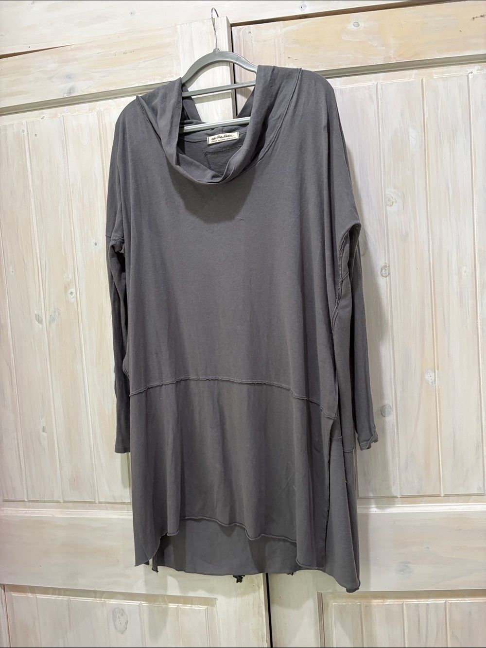 We The Free Washed Charcoal Cowl-Neck Tunic